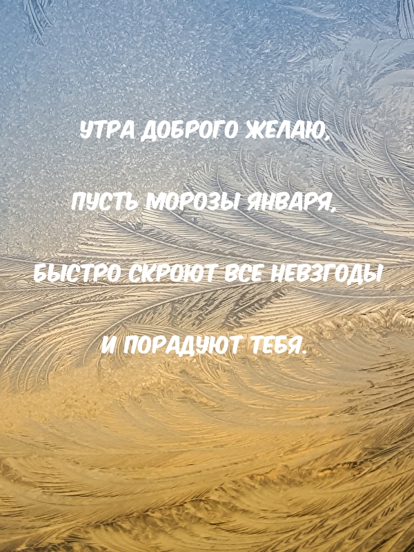 Пусть морозы января, быстро скроют все невзгоды