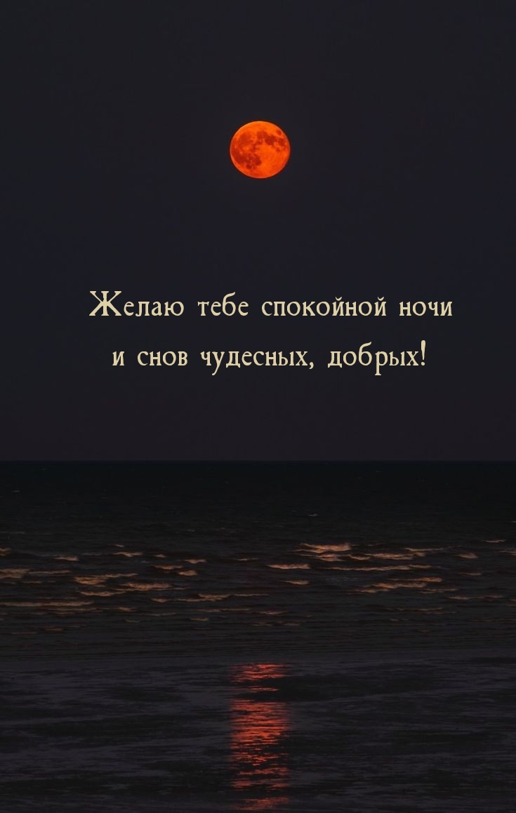 Желаю тебе спокойной ночи и снов чудесных, добрых!