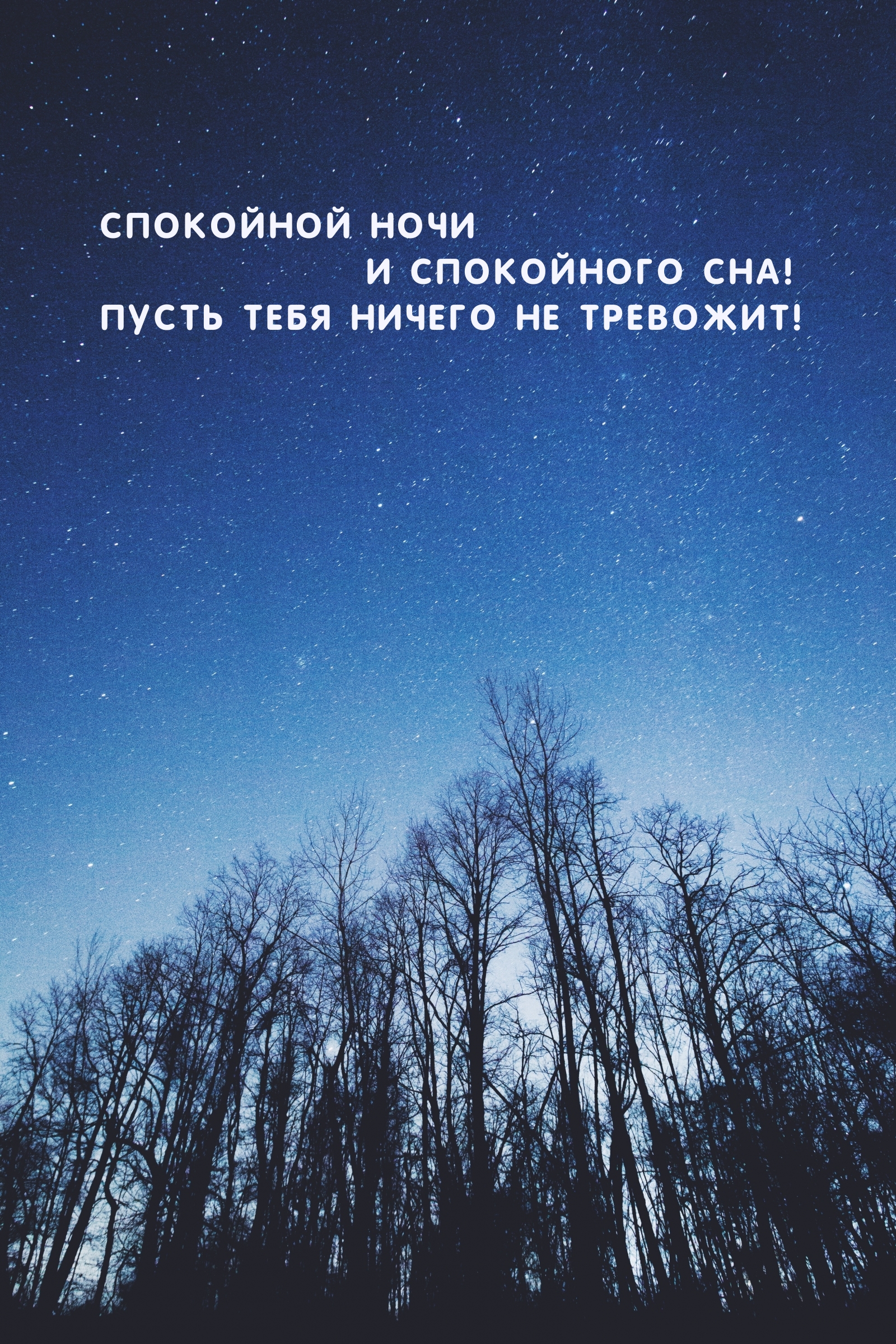Спокойного сна! Пусть тебя ничего не тревожит!