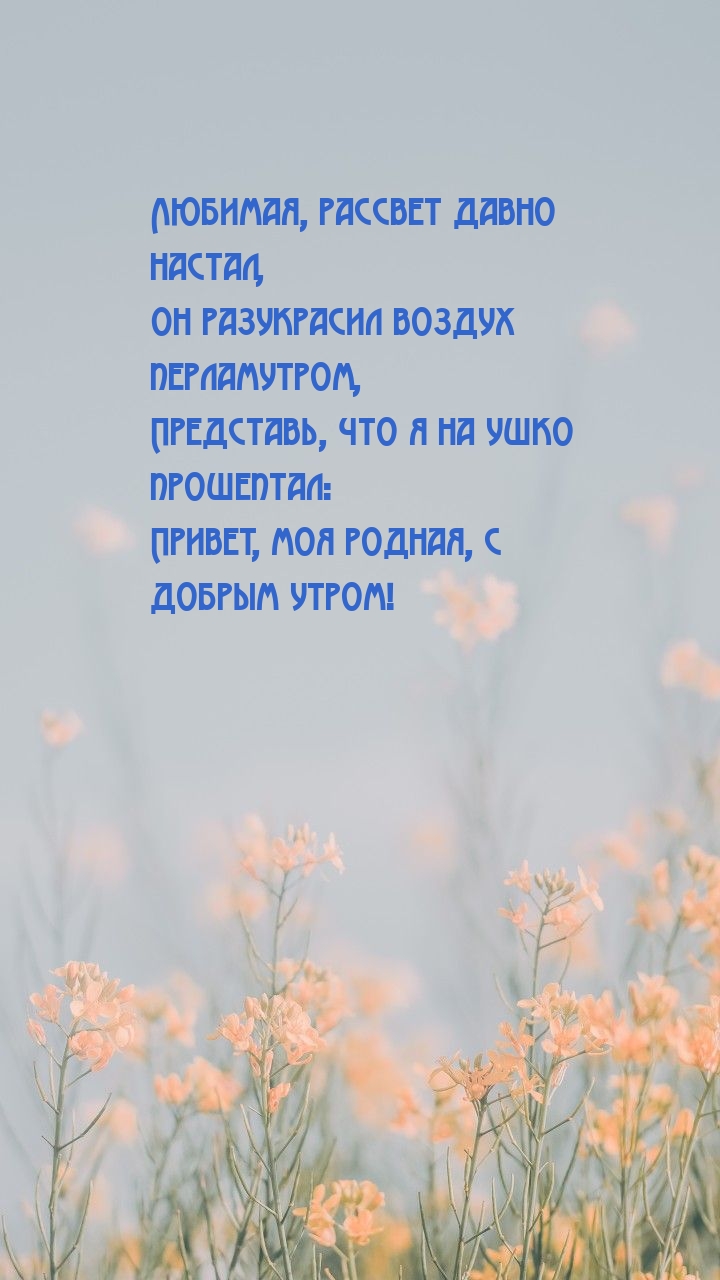 Любимая, рассвет давно настал