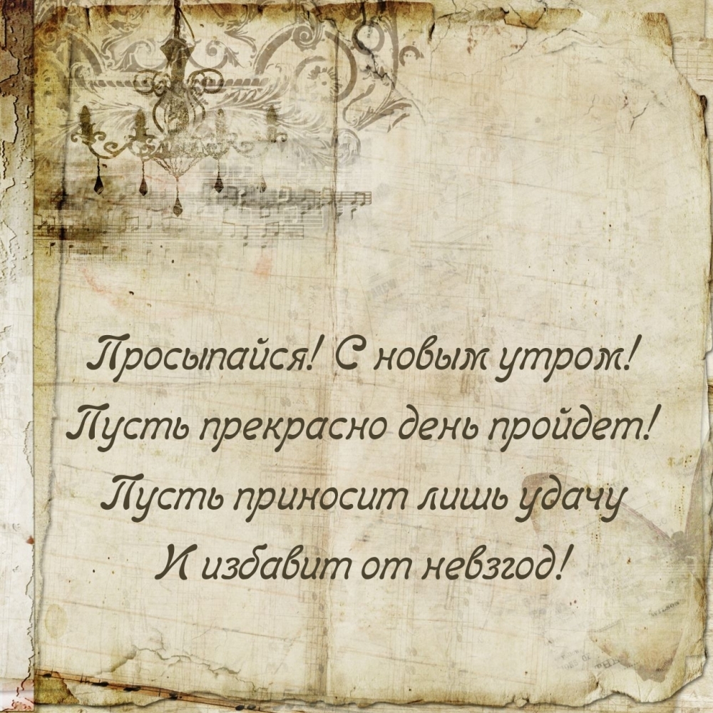 Просыпайся! С новым утром! Пусть прекрасно день пройдет!