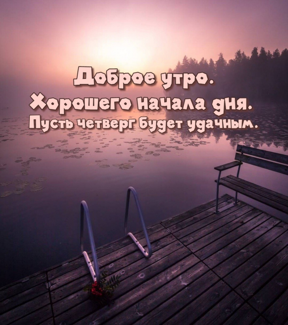Доброе утро. Хорошего начала дня. Пусть четверг будет удачным.