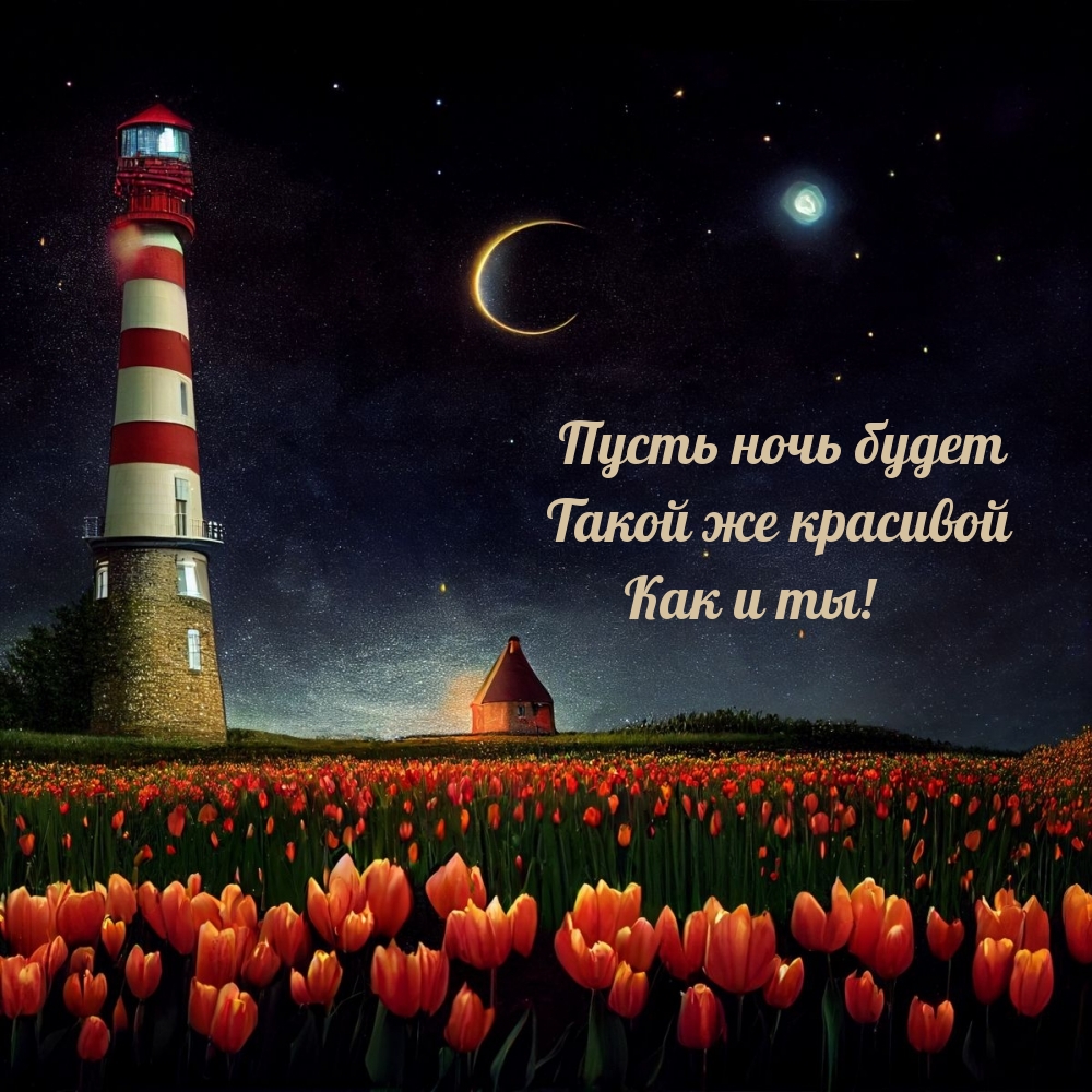 Пусть ночь будет Такой же красивой Как и ты!