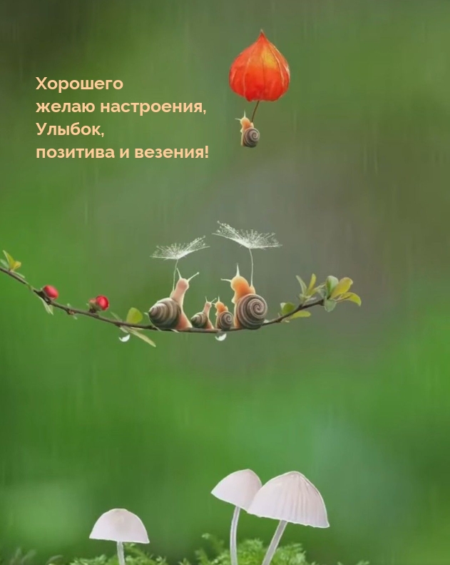 Хорошего желаю настроения, улыбок, позитива и везения!