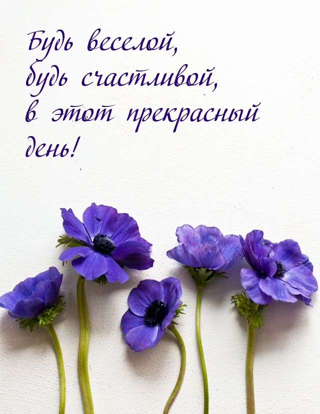 Будь веселой, будь счастливой, в этот прекрасный день!