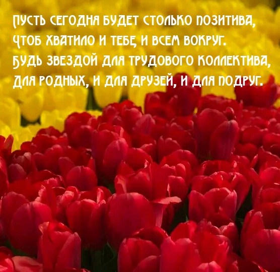 Пусть сегодня будет столько позитива, чтоб хватило всем вокруг.