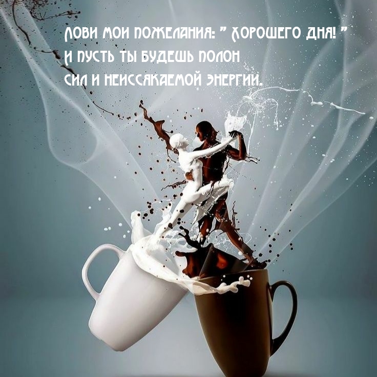 Лови мои пожелания: » Хорошего дня! «