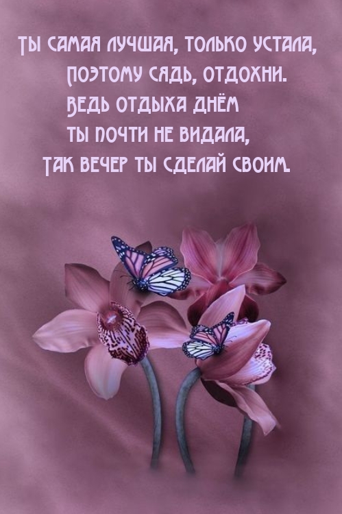 Ты самая лучшая, только устала, поэтому сядь, отдохни.