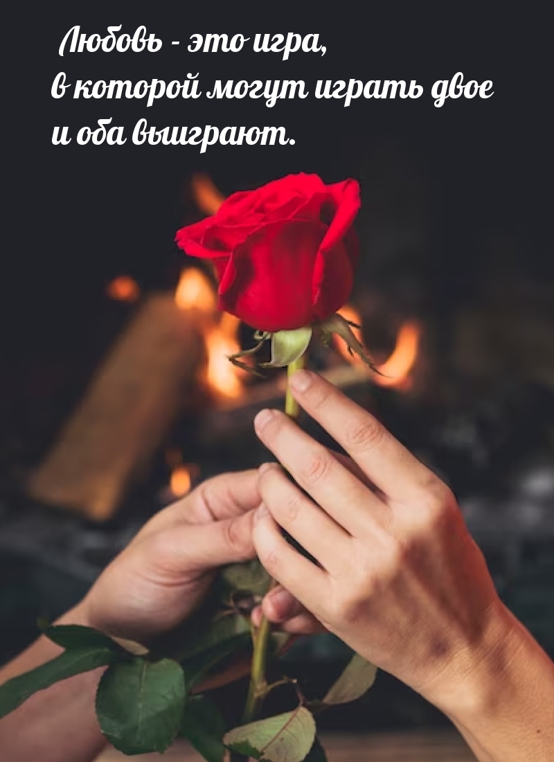 Любовь — это игра, в которой могут играть двое и оба выиграют.