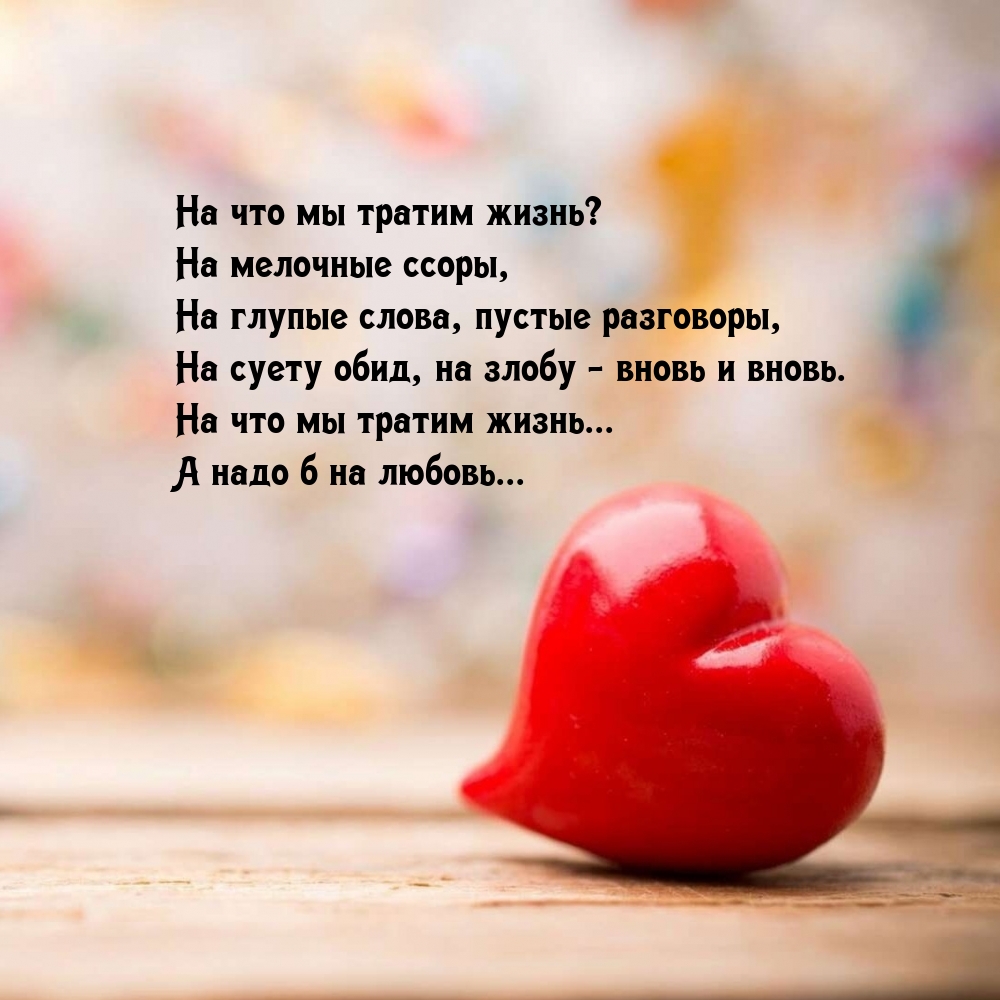 На что мы тратим жизнь? На мелочные ссоры