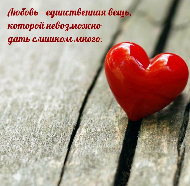 Любовь – вещь, которой невозможно дать слишком много.
