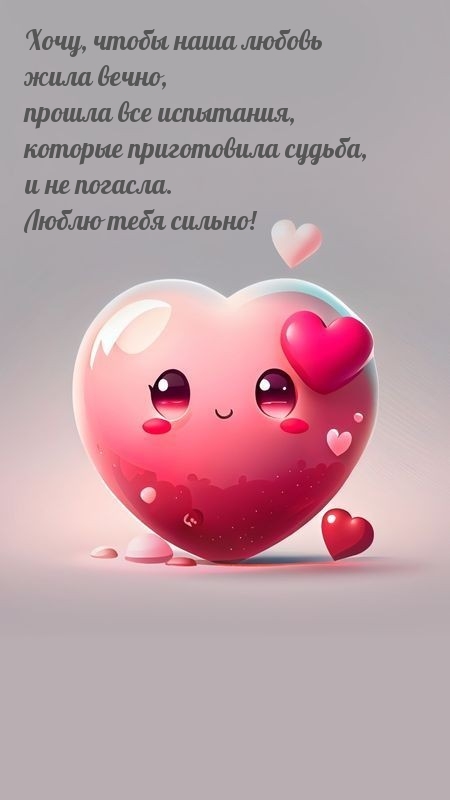 Хочу, чтобы наша любовь жила вечно, прошла все испытания