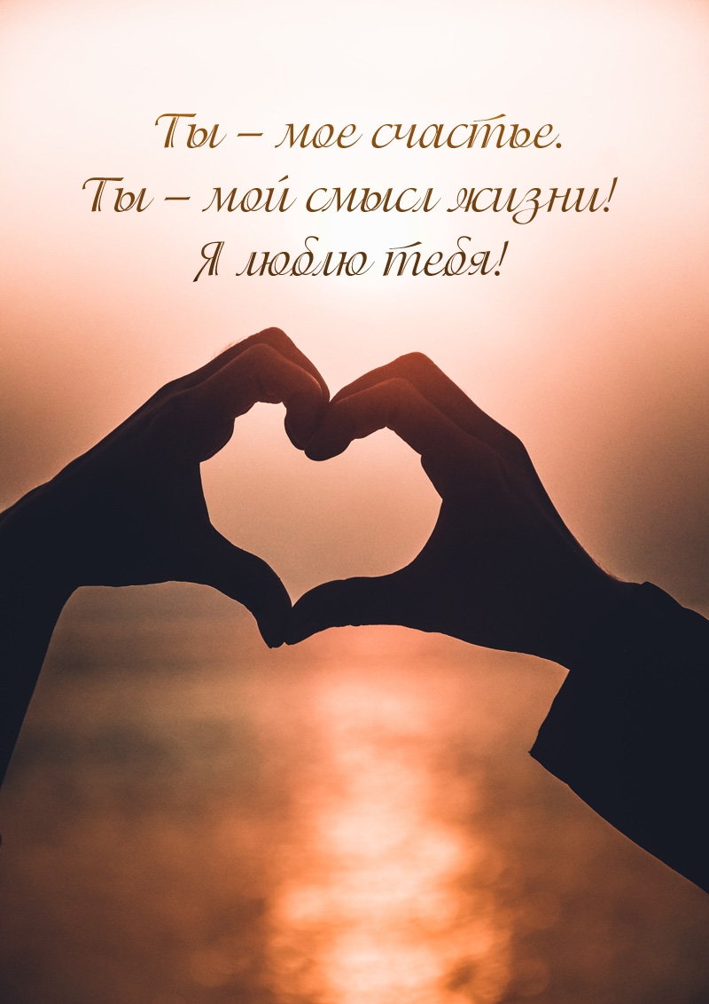 Ты – мое счастье. Ты – мой смысл жизни! Я люблю тебя!