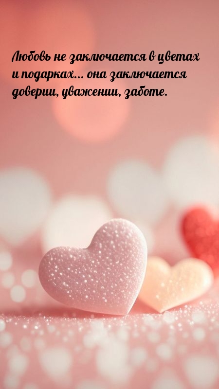 Любовь не заключается в цветах и подарках… она заключается доверии
