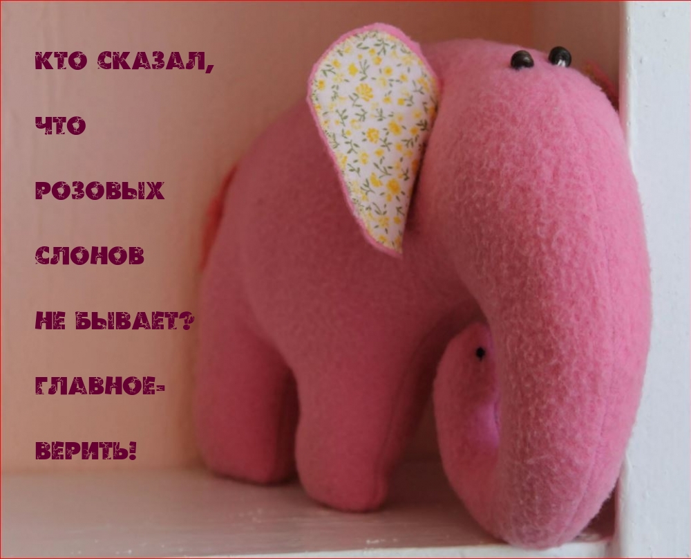 Кто сказал, что розовых слонов не бывает? Главное — ВЕРИТЬ!