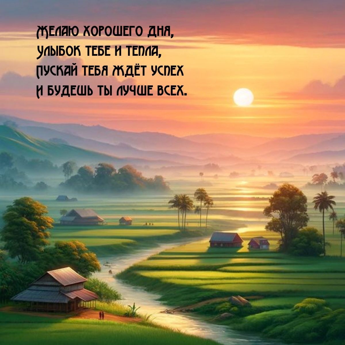 Желаю хорошего дня, улыбок тебе и тепла