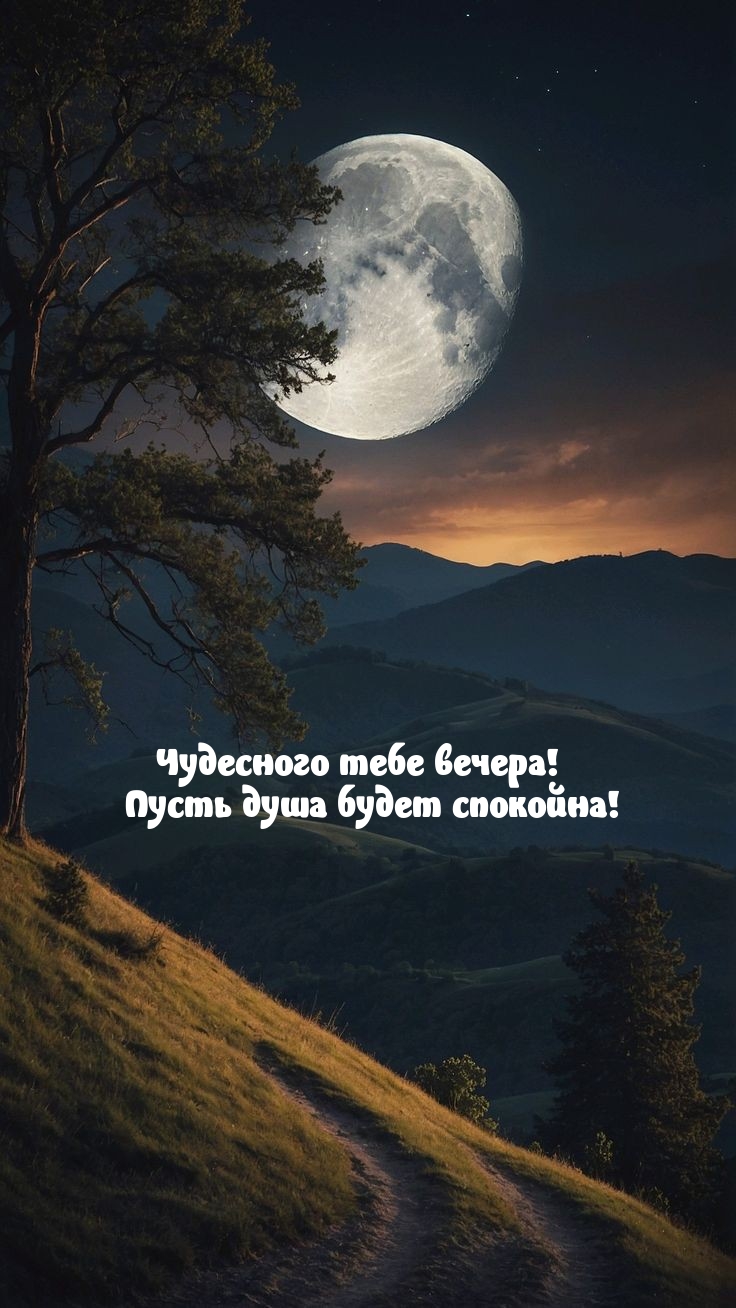 Чудесного тебе вечера! Пусть душа будет спокойна!