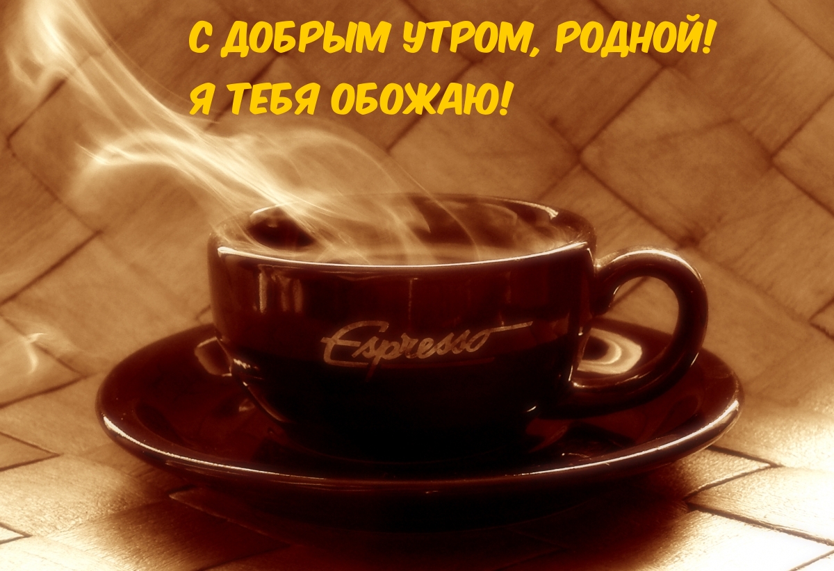 С добрым утром, родной! Я тебя обожаю!
