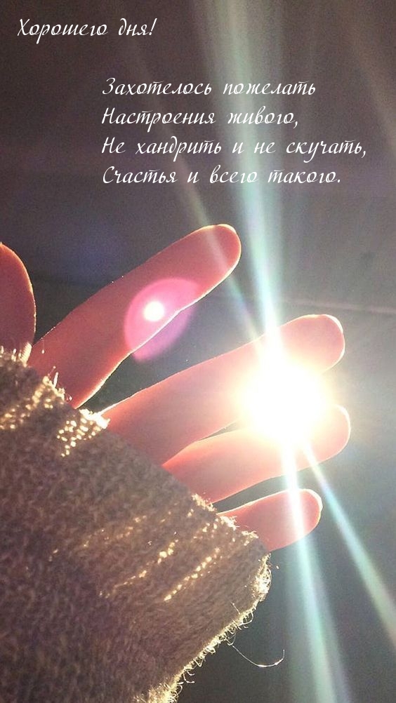 Хорошего дня! Захотелось пожелать