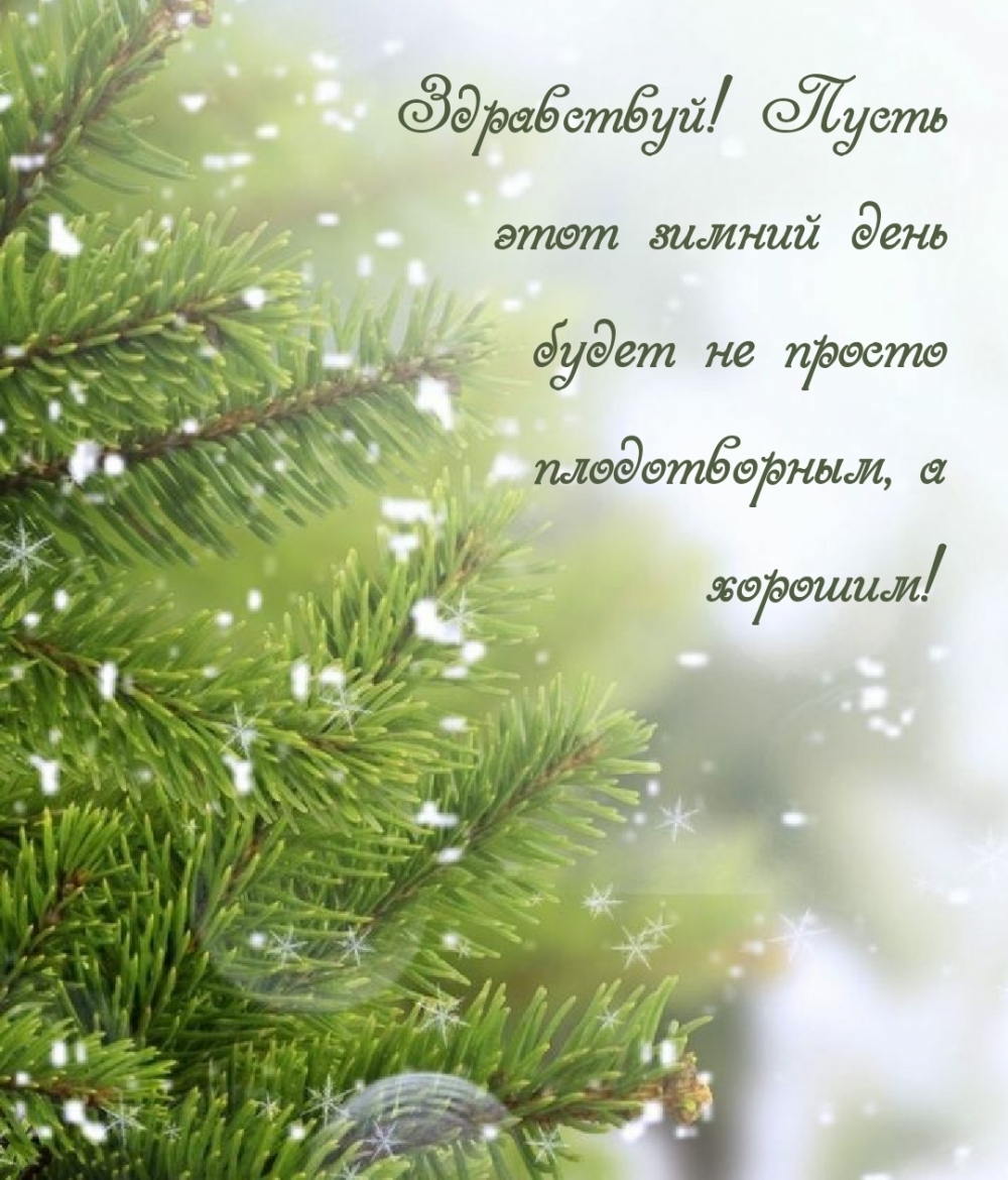 Пусть этот зимний день будет не просто плодотворным, а хорошим!