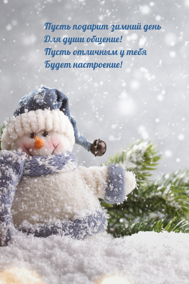 Пусть подарит зимний день Для души общение!