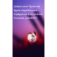 Доброй ночи! Пусть она Будет отдыха полна.