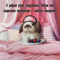 С добрым утром, подруженька. Желаю тебе сладостного пробуждения