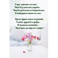 Я дня хорошего желаю — чтоб без печалей и тревог.