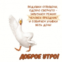 Доброе утро! Подушки отпущены, одеяло свернуто
