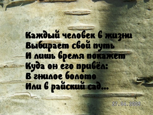 Время покажет итог пути