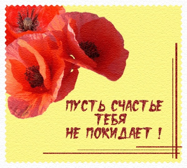 Пусть счастье тебя не покидает
