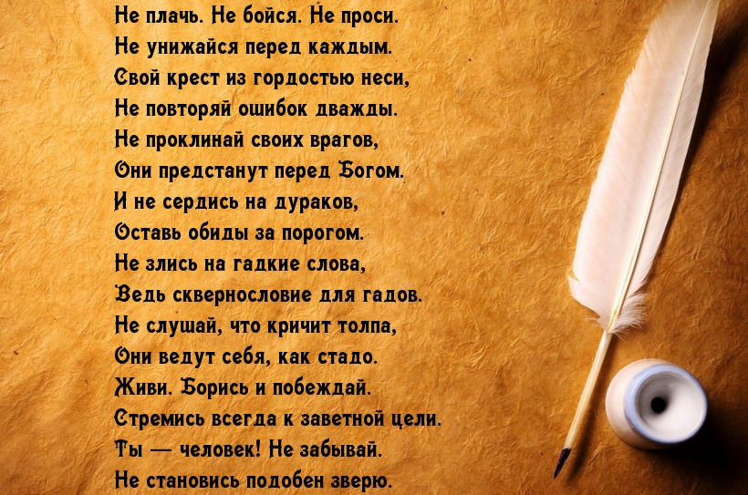 Не плачь. Не бойся. Не проси.