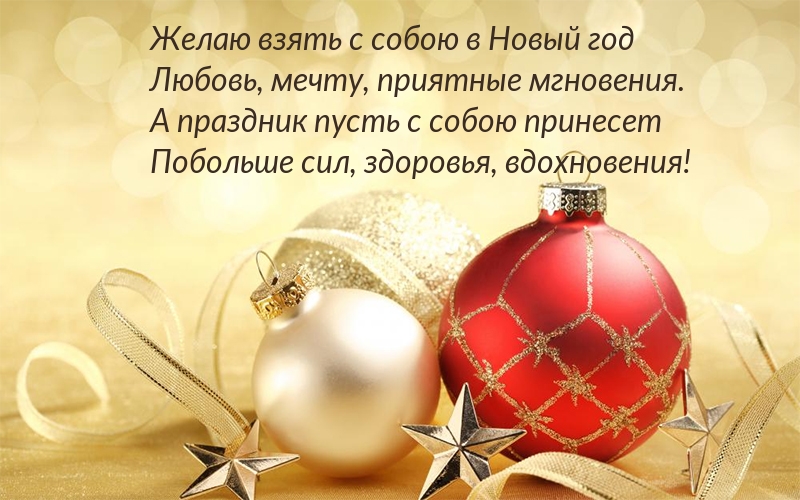 Желаю взять с собою в Новый год …
