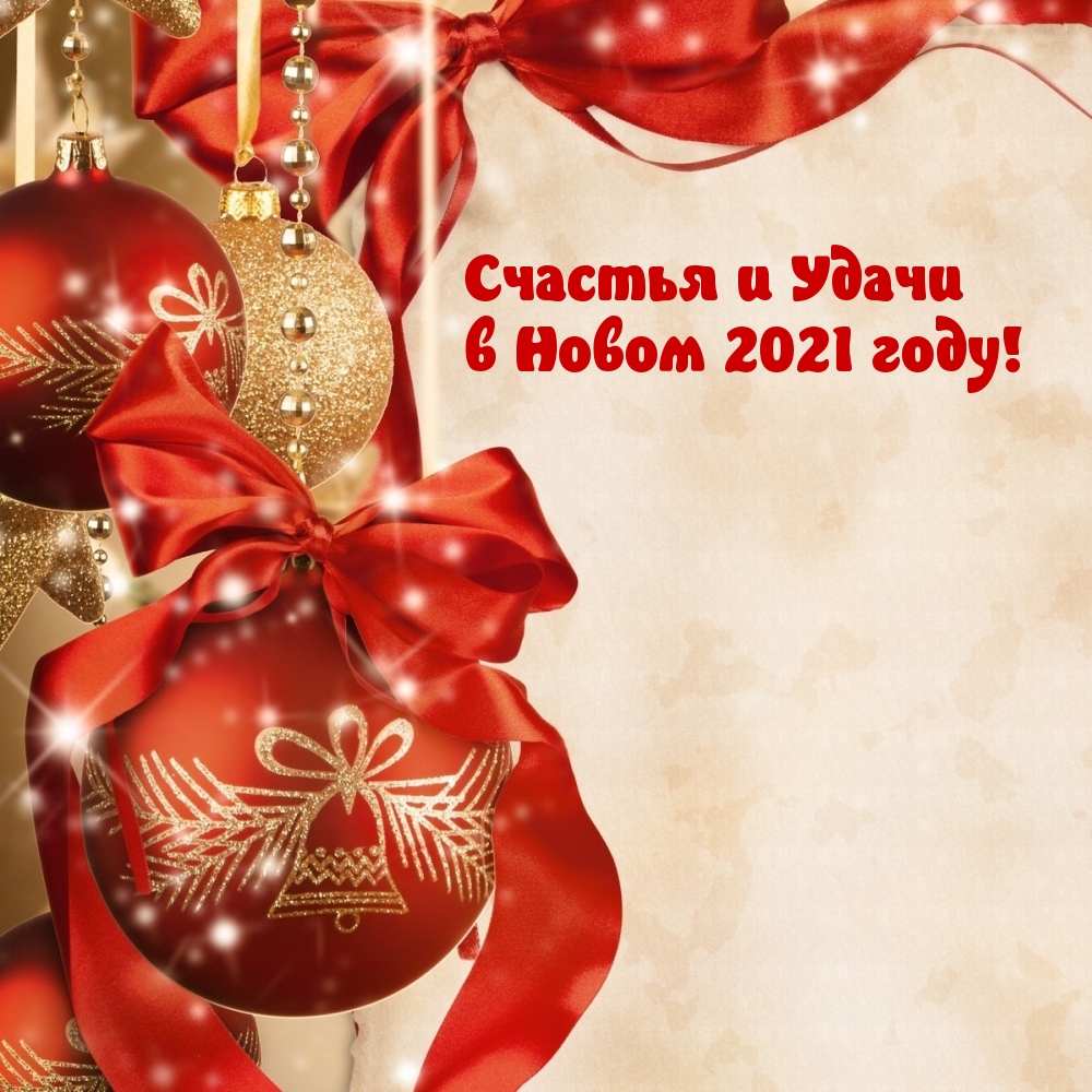Счастья и Удачи в Новом 2021 году!