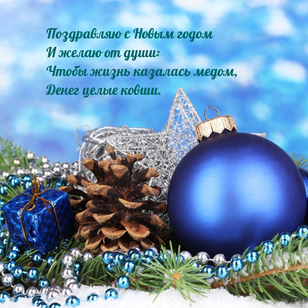 Поздравляю с Новым годом! Денег целые ковши!