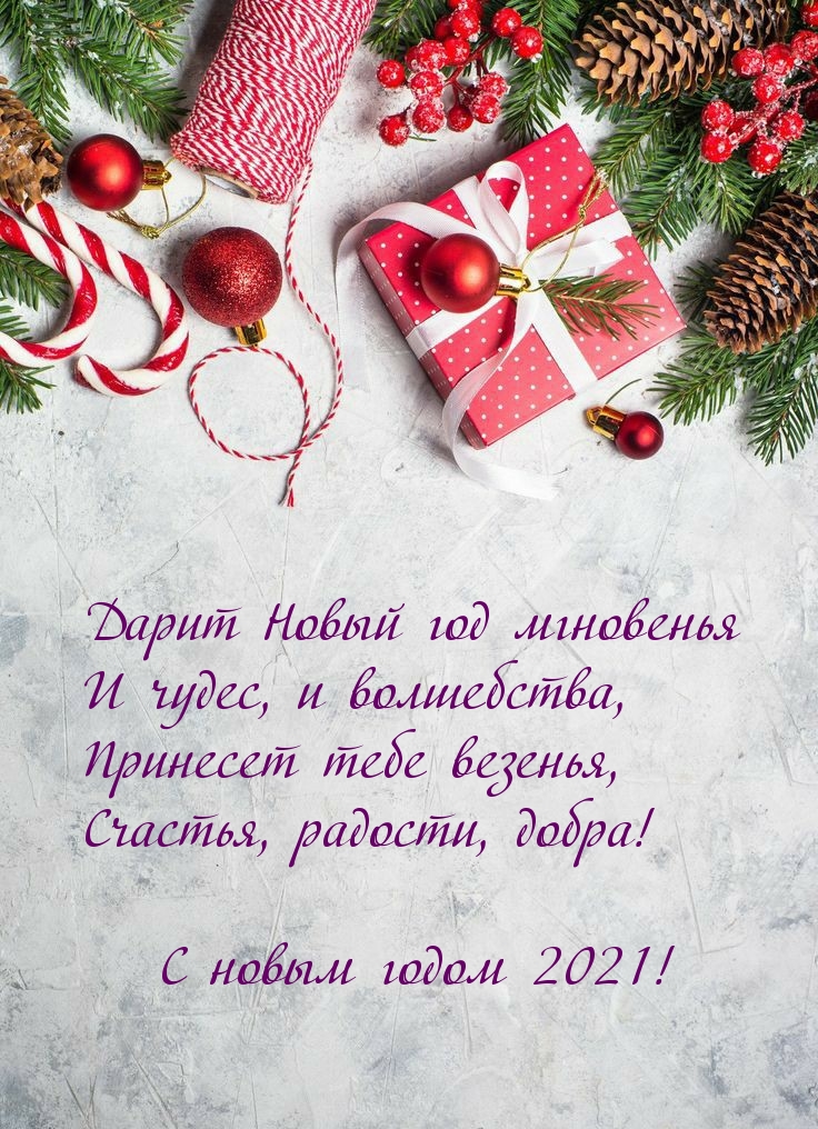 Дарит Новый 2021 год мгновенья!