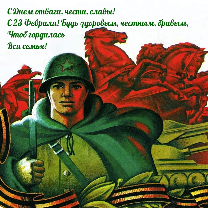 С 23 Февраля! Будь здоровым, честным, бравым