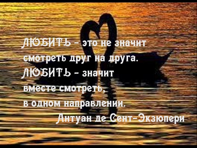 ЛЮБИТЬ — вместе смотреть в одном направлении