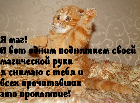 Снимаю со всех прочитавших это проклятие