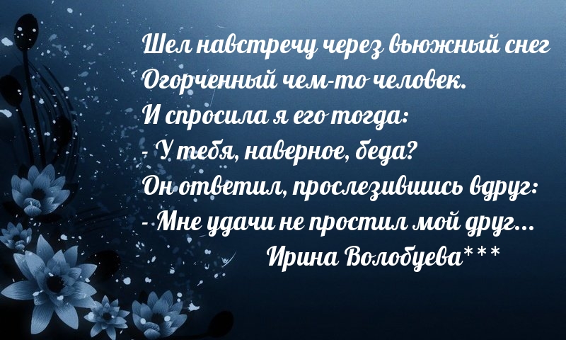 Шел навстречу через вьюжный снег огорченный чем-то человек.