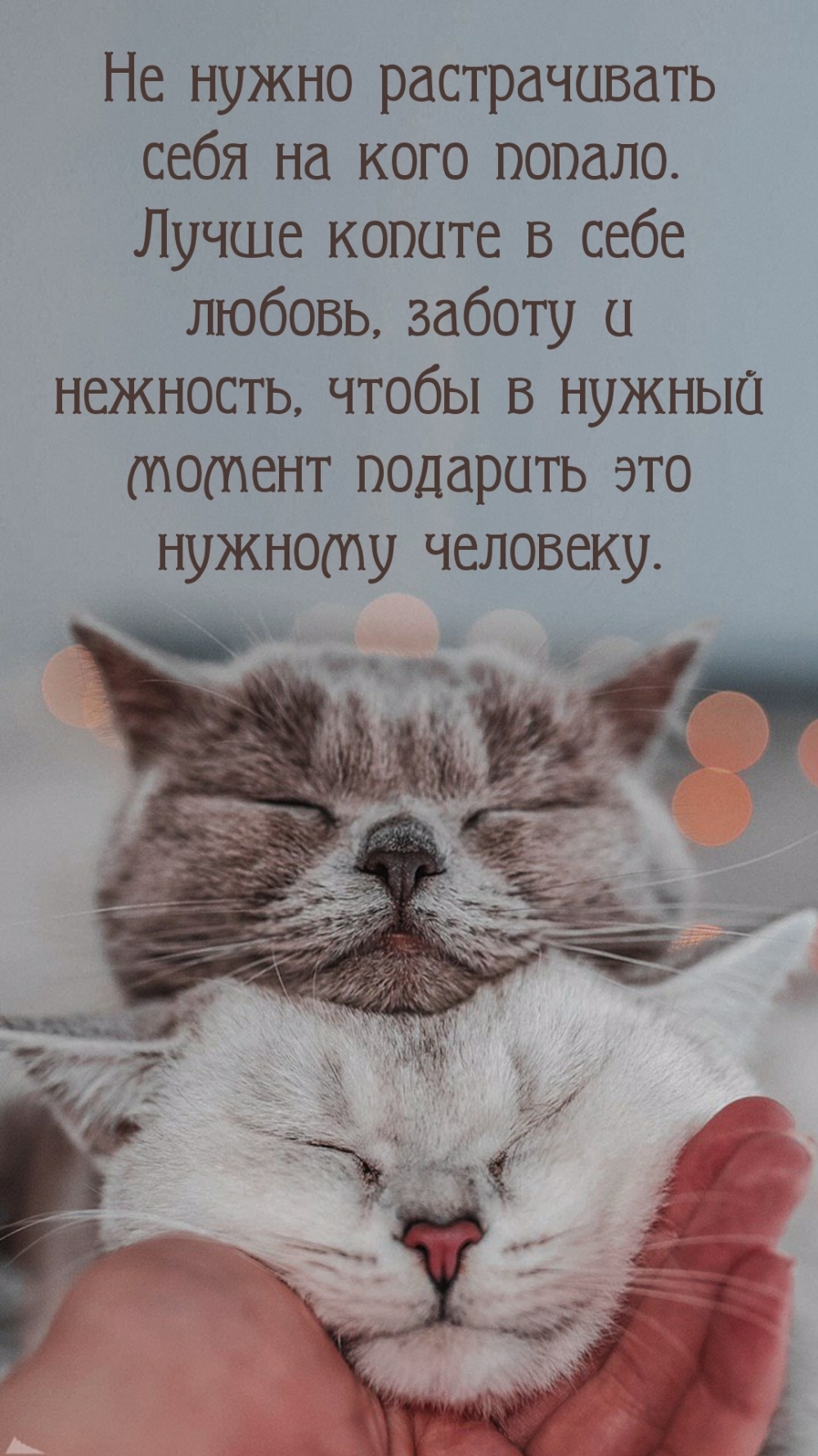 Не нужно растрачивать себя на кого попало.