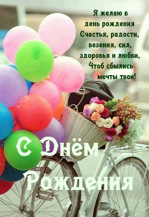 Я желаю в день рождения счастья, радости, везения