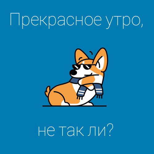 Прекрасное утро, не так ли?