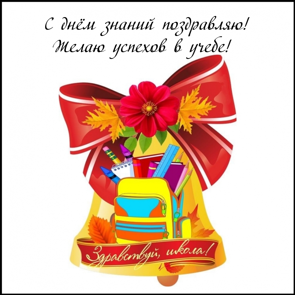 С днём знаний поздравляю! Желаю успехов в учебе!