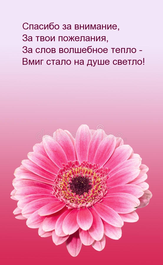 Спасибо за внимание, за твои пожелания