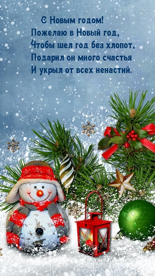 С Новым годом! Пожелаю в Новый год, чтобы шел год без хлопот