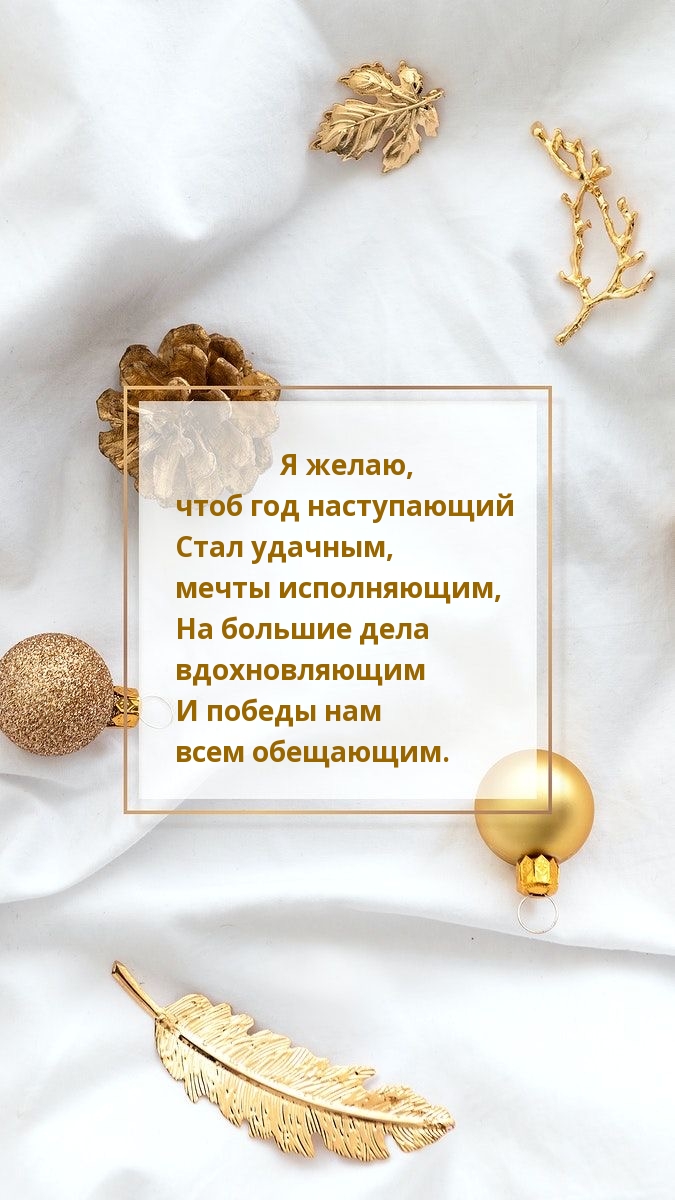 Я желаю, чтоб год наступающий стал удачным