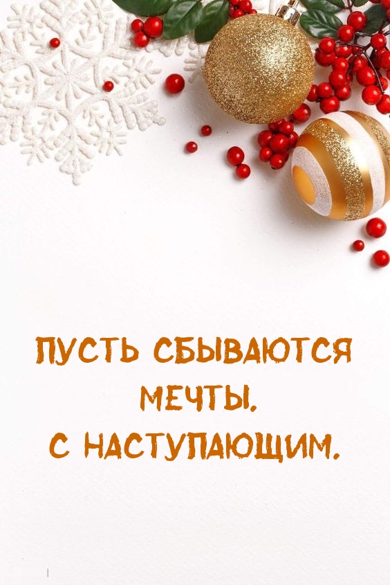 Пусть сбываются мечты. С наступающим.