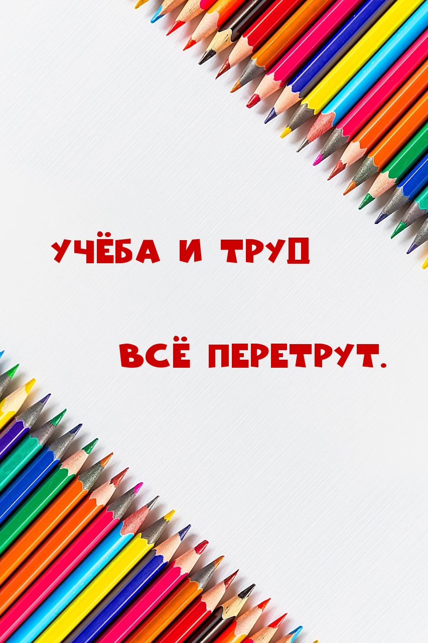 Учёба и труд всё перетрут.