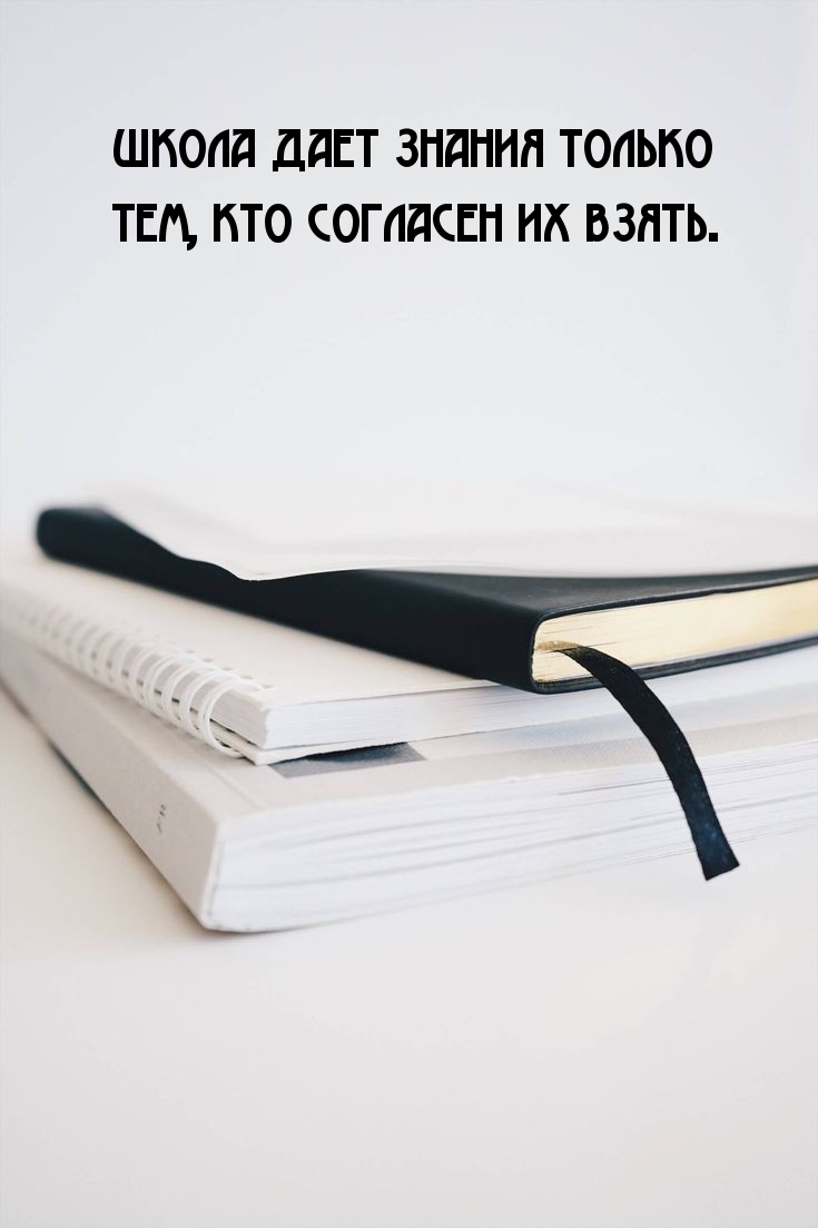 Школа дает знания только тем, кто согласен их взять.